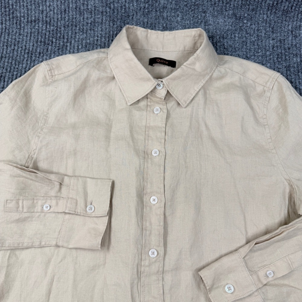 Quince European Linen Long Sleeve Shirt Women S Driftwood Beige Button Down